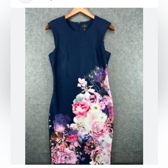 Worthington Dresses & Skirts - Worthington Navy Blue Floral Dress NWOT
